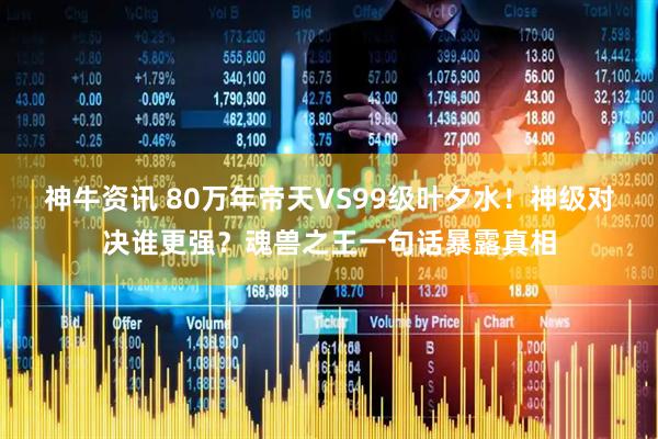 神牛资讯 80万年帝天VS99级叶夕水！神级对决谁更强？魂兽之王一句话暴露真相